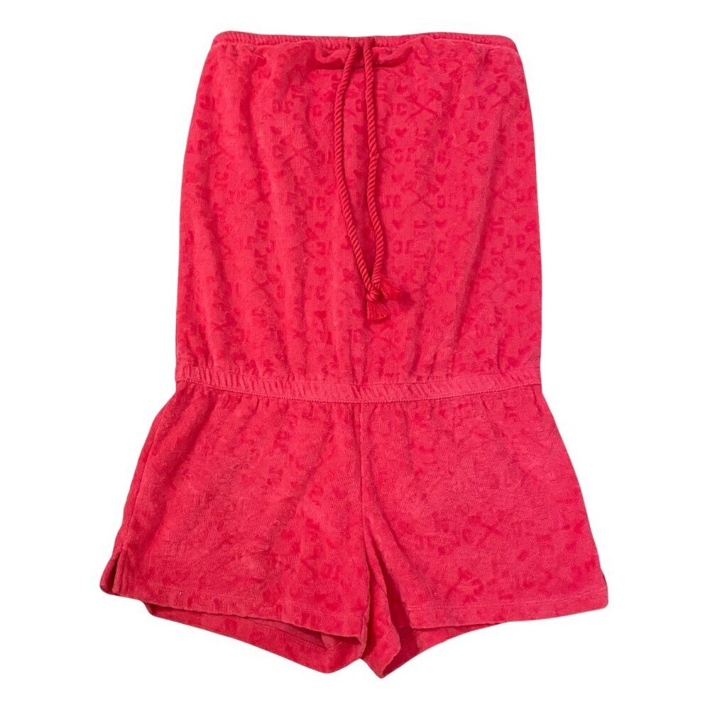 Juicy Couture Terry Cloth Romper Hot Pink Y2K Vintage XS